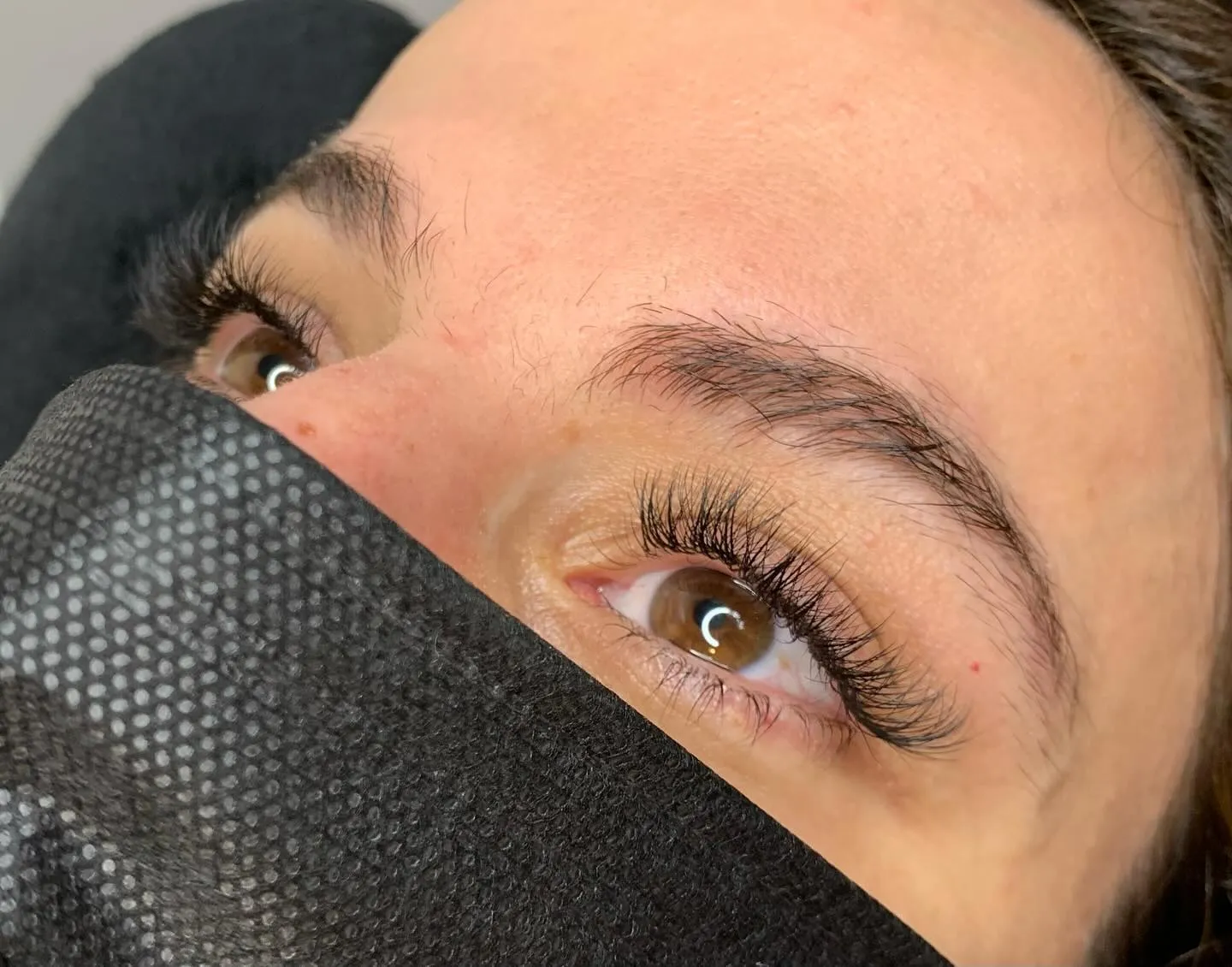 Full volume lash extensions showing both eyes